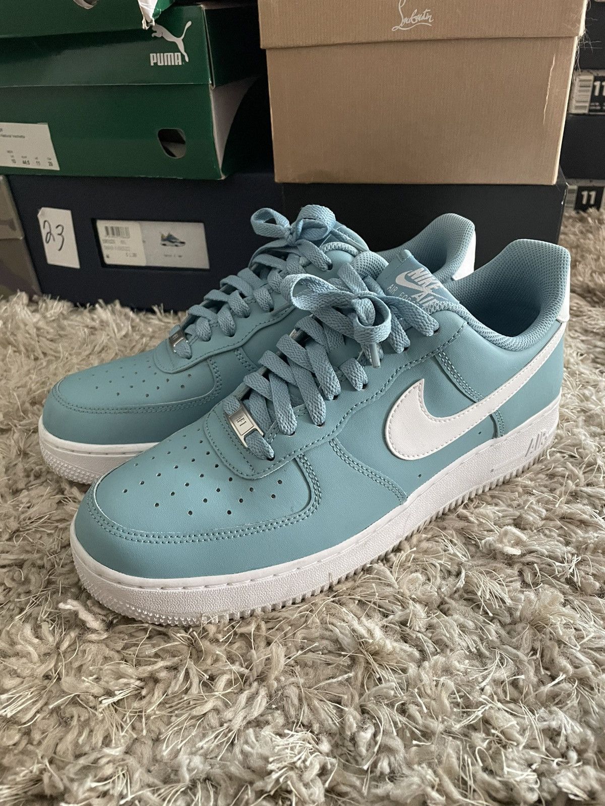 Nike Nike Air Force 1 Low Worn Blue White Size US 9.5 / EU 42-43 - 1 Thumbnail