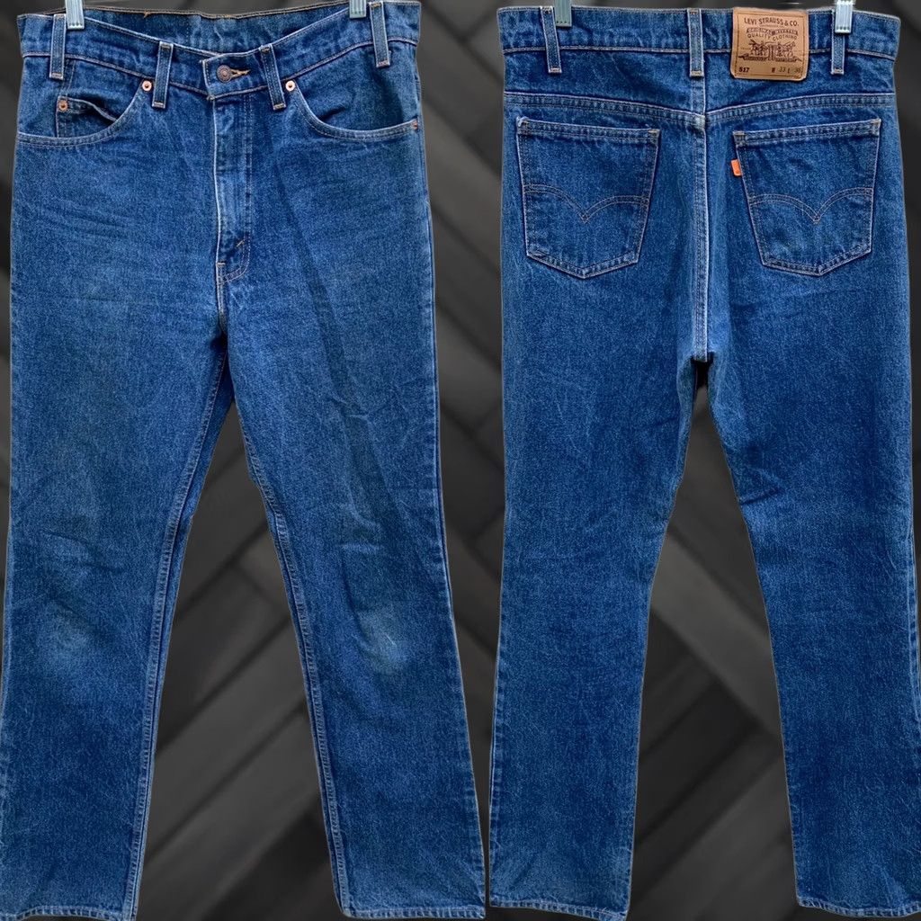 Levi's vintage Levi's 517 jeans orange tab W 33 L 36 Made in USA blue denim 5-pocket Mens jeans USA 80s 90s style Size US 33 - 1 Thumbnail