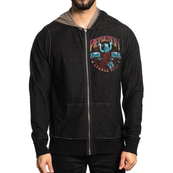 Affliction NEW AFFLICTION BRIGHTON BOMBERS LIVE FAST REVERSIBLE HOODIE Size US L / EU 52-54 / 3 - 3 Thumbnail