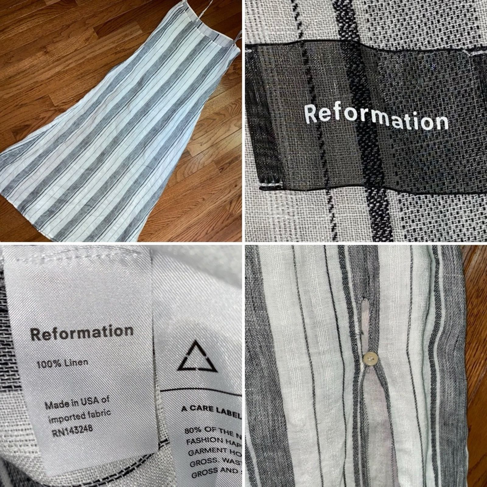 Reformation Reformation $218 “Pineapple' Striped Linen Dress NO BELT XS Size XS / US 0-2 / IT 36-38 - 1 Thumbnail