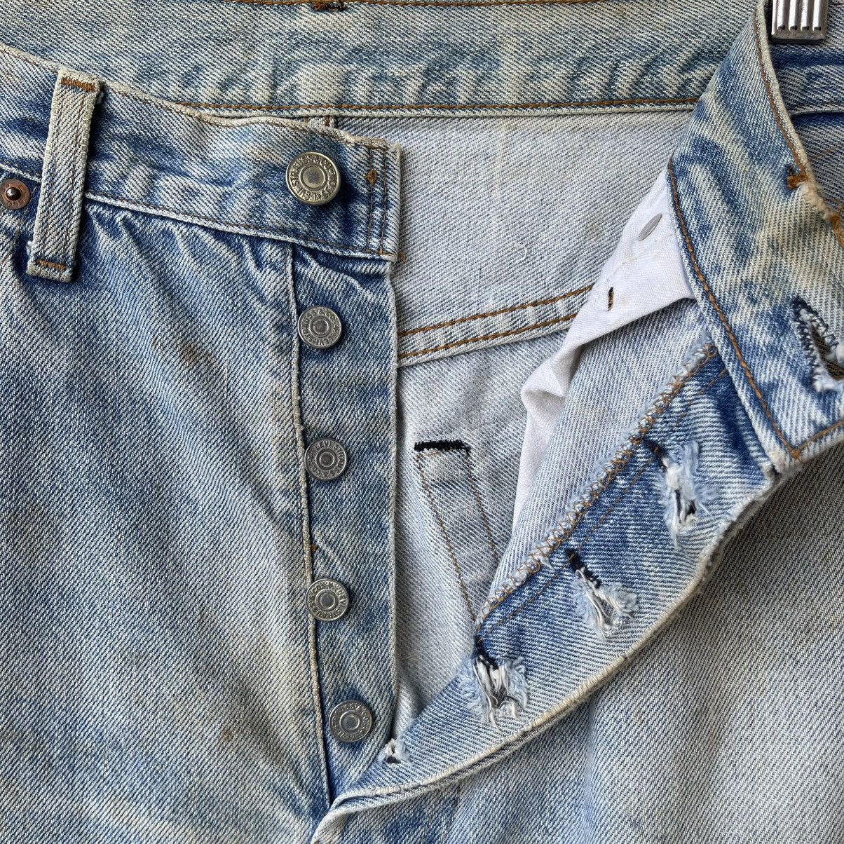 Levi's Thrashed 70s Levi’s 501 Redline Selvedge Denim Shorts Size US 34 / EU 50 - 16 Thumbnail