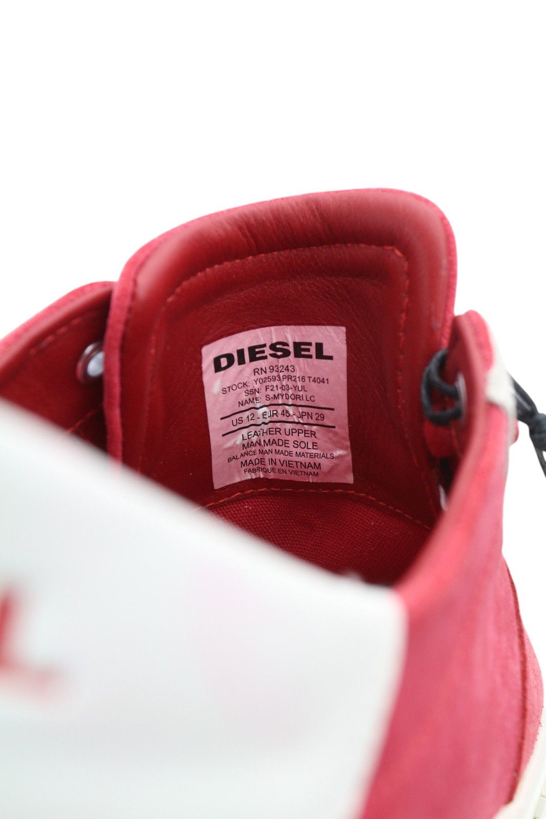 Diesel S-MYDORI LC EU45 Red Suede Leather 41532 Size US 12 / EU 45 - 9 Thumbnail