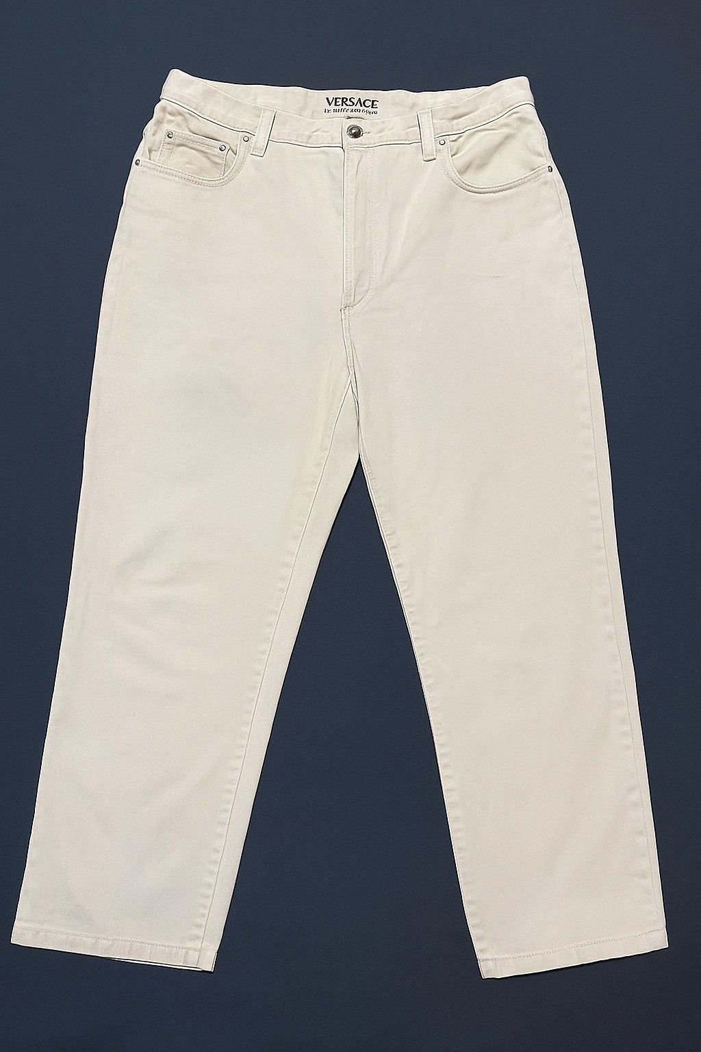 Versace Jeans Couture Vintage Versace Jeans Couture Ivory Denim Pants – Made Italy Size US 34 / EU 50 - 1 Thumbnail