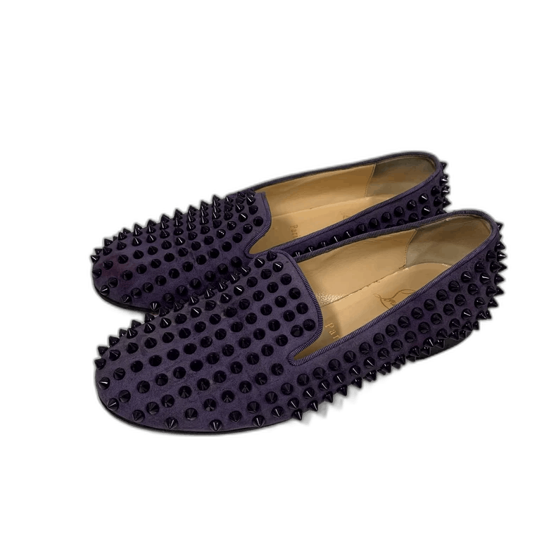 Christian Louboutin Purple Spike Slip-On Shoes