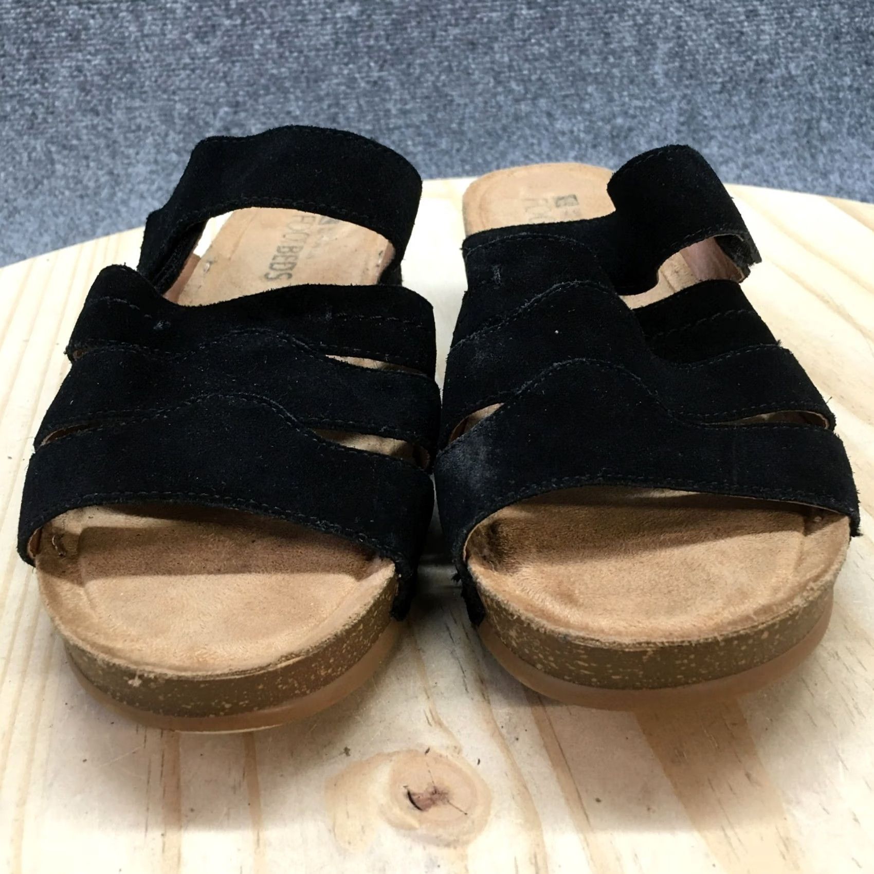 Vintage White Mountain Sandals Womens 8 M Fame Strappy Slides Black Leather Open Toe Sandal Womens 8 M Black Leather Strappy Slides Visibility Size US 8 / IT 38 - 4 Thumbnail