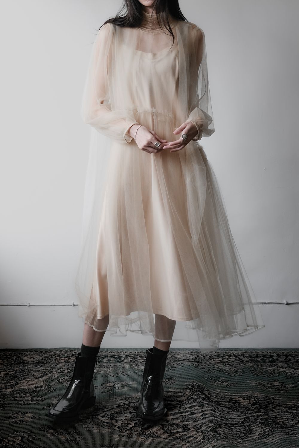 Japanese Brand Chika Kisada Tulle One Piece Dress Size ONE SIZE - 1 Thumbnail