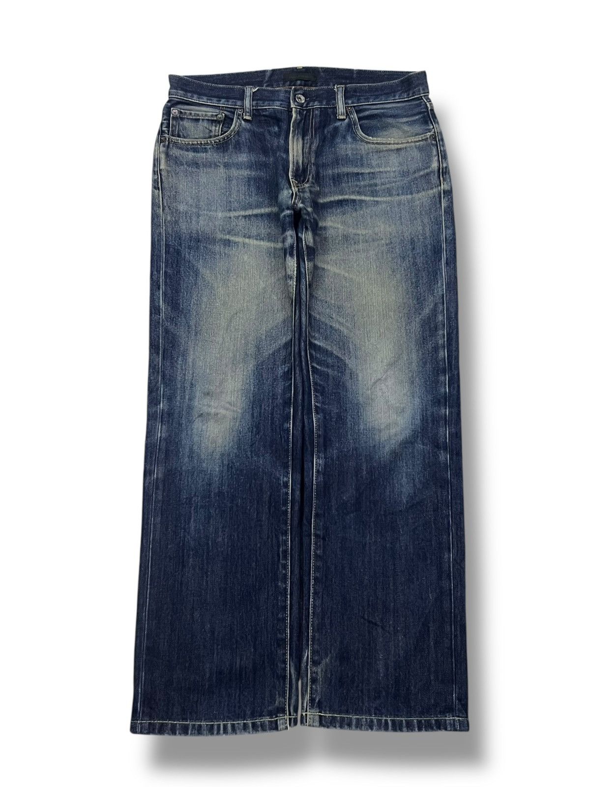 Uniqlo Vintage Uniqlo Japan - Faded Wash, Distressed Denim Size US 33 - 2 Thumbnail