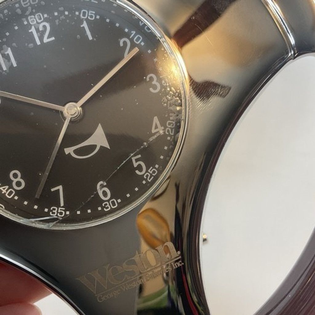 J.M. Weston Vintage Weston Chrome and Steering Wheel Desk Clock 6" FLAW Size ONE SIZE - 4 Thumbnail