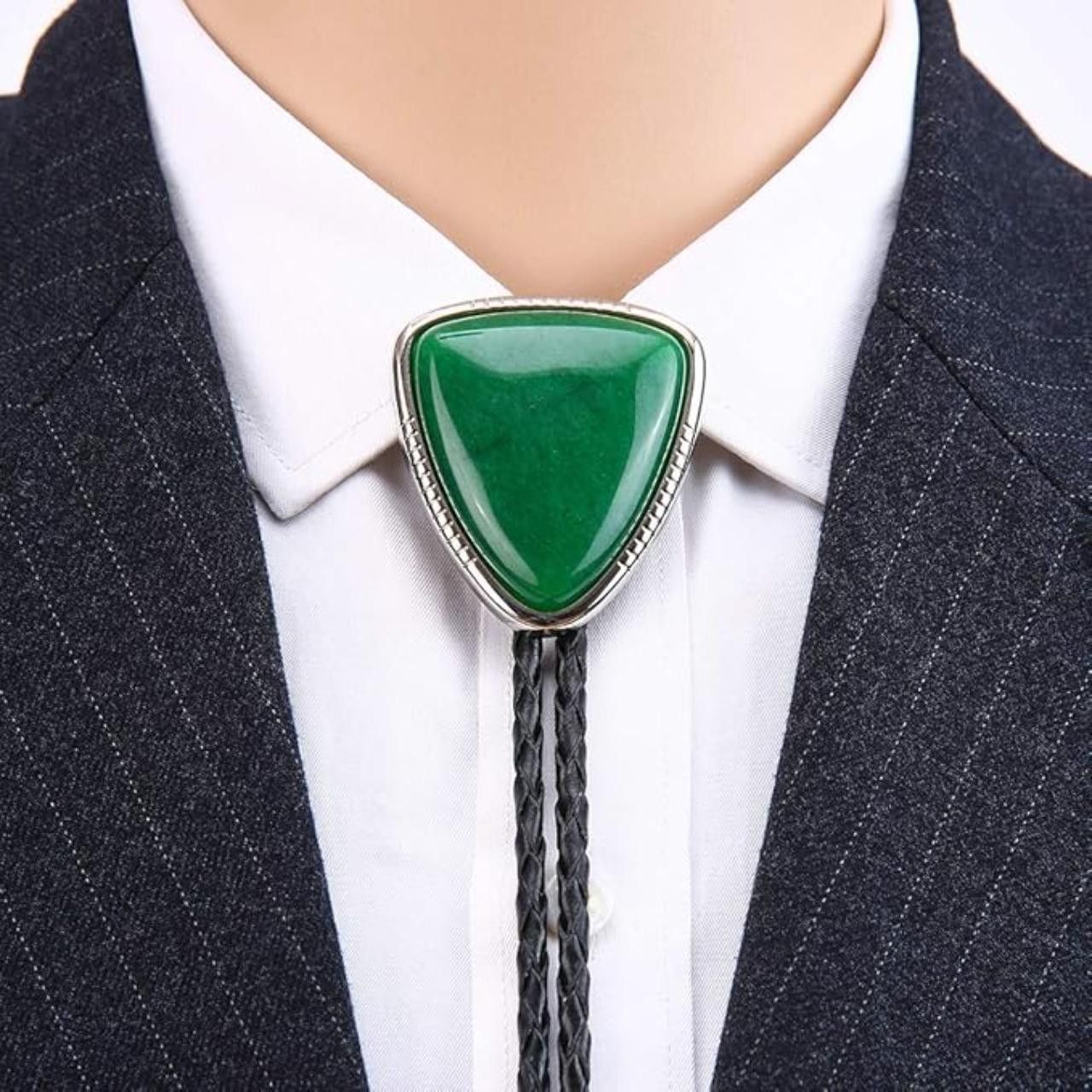 Other Triangle Nature Agate Shape Bolo Tie Size ONE SIZE - 1 Thumbnail