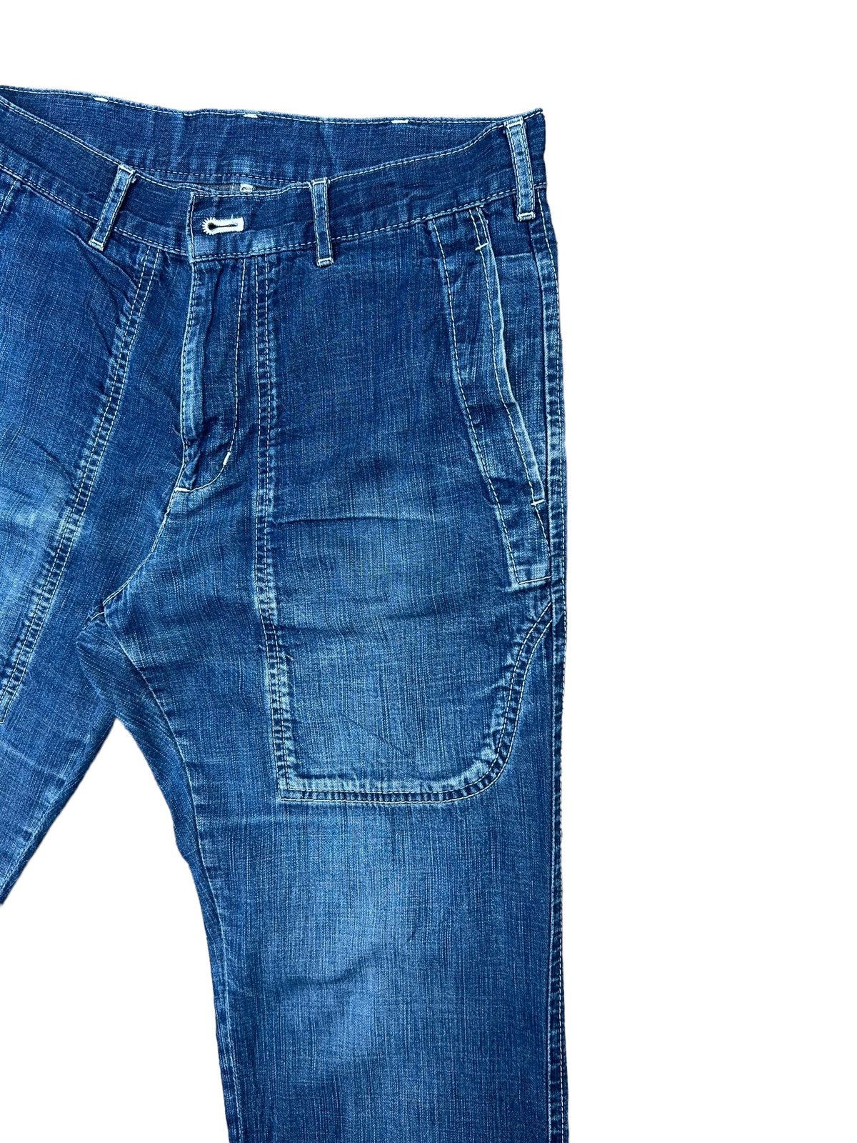 Comme des Garcons Homme Vintage CDGH Distress Fade Blue Denim Military Work Pant Size US 29 - 9 Thumbnail