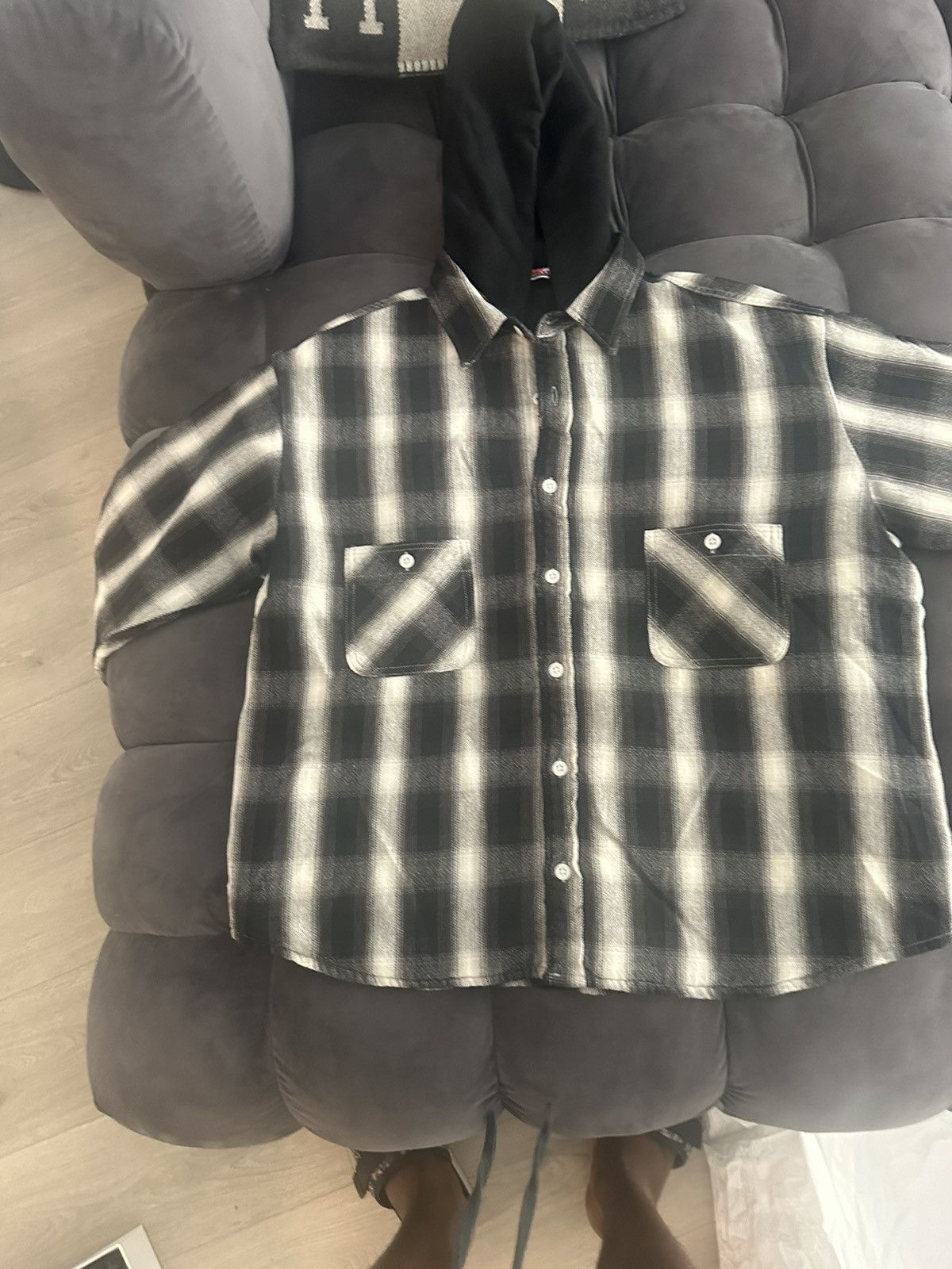Saint Michael Saint Michael Insulated Hooded Flannel Button Shirt Size US L / EU 52-54 / 3 - 1 Thumbnail