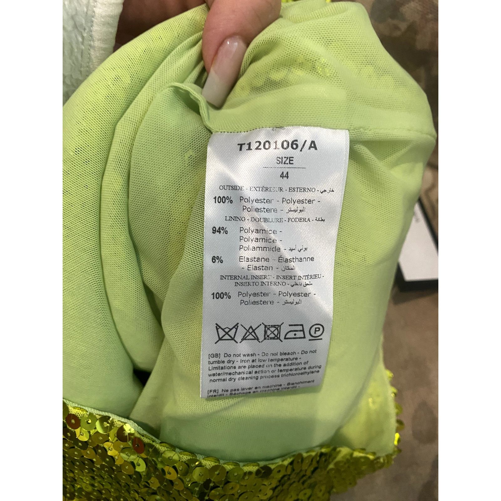 THE ANDAMANE THE ANDAMANE Gisele Tube Mini Dress Lime 44 Size L / US 10 / IT 46 - 7 Thumbnail