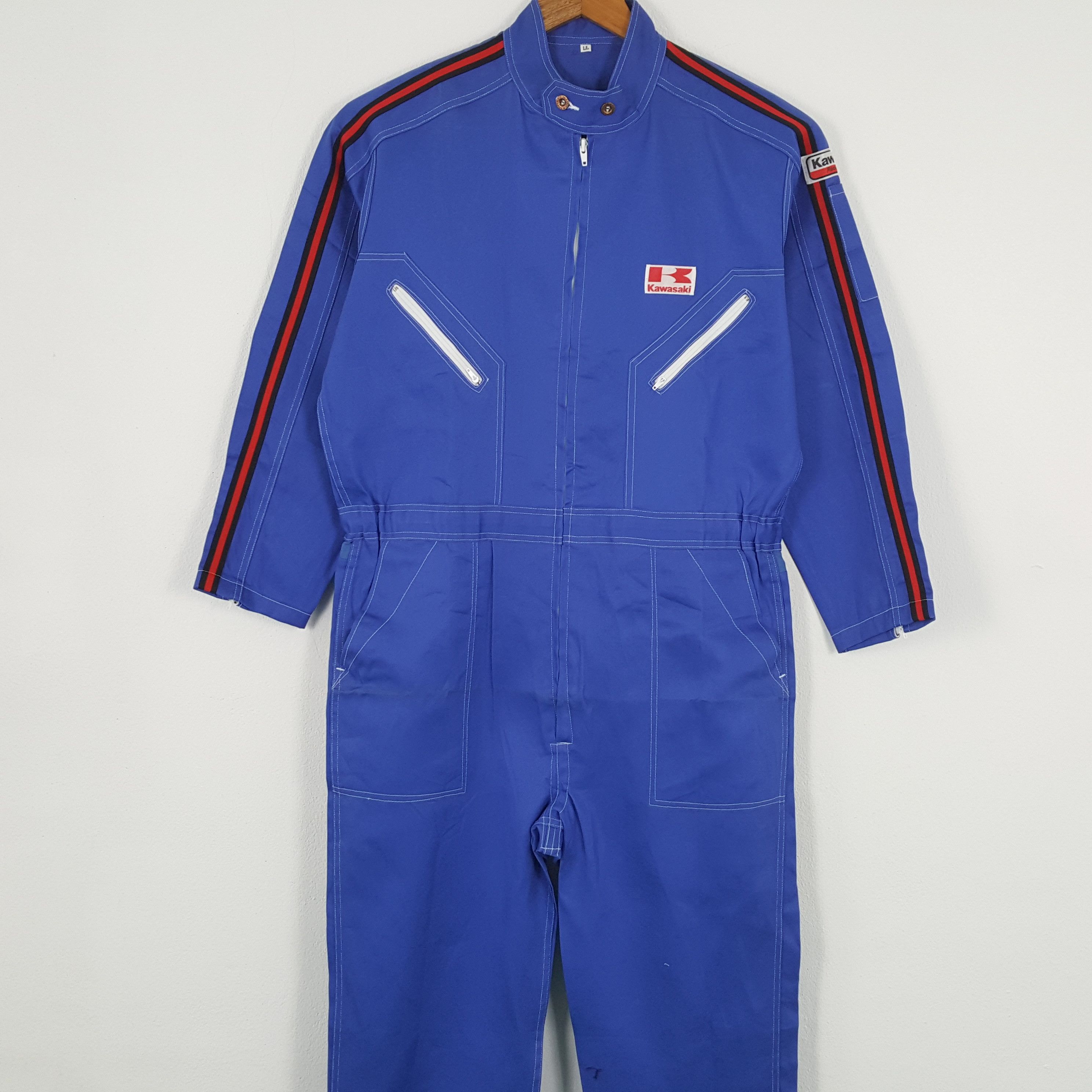Japanese Brand × Vintage Vintage KAWASAKI Racing Japanese Team Coverall Jacket Size US L / EU 52-54 / 3 - 5 Thumbnail