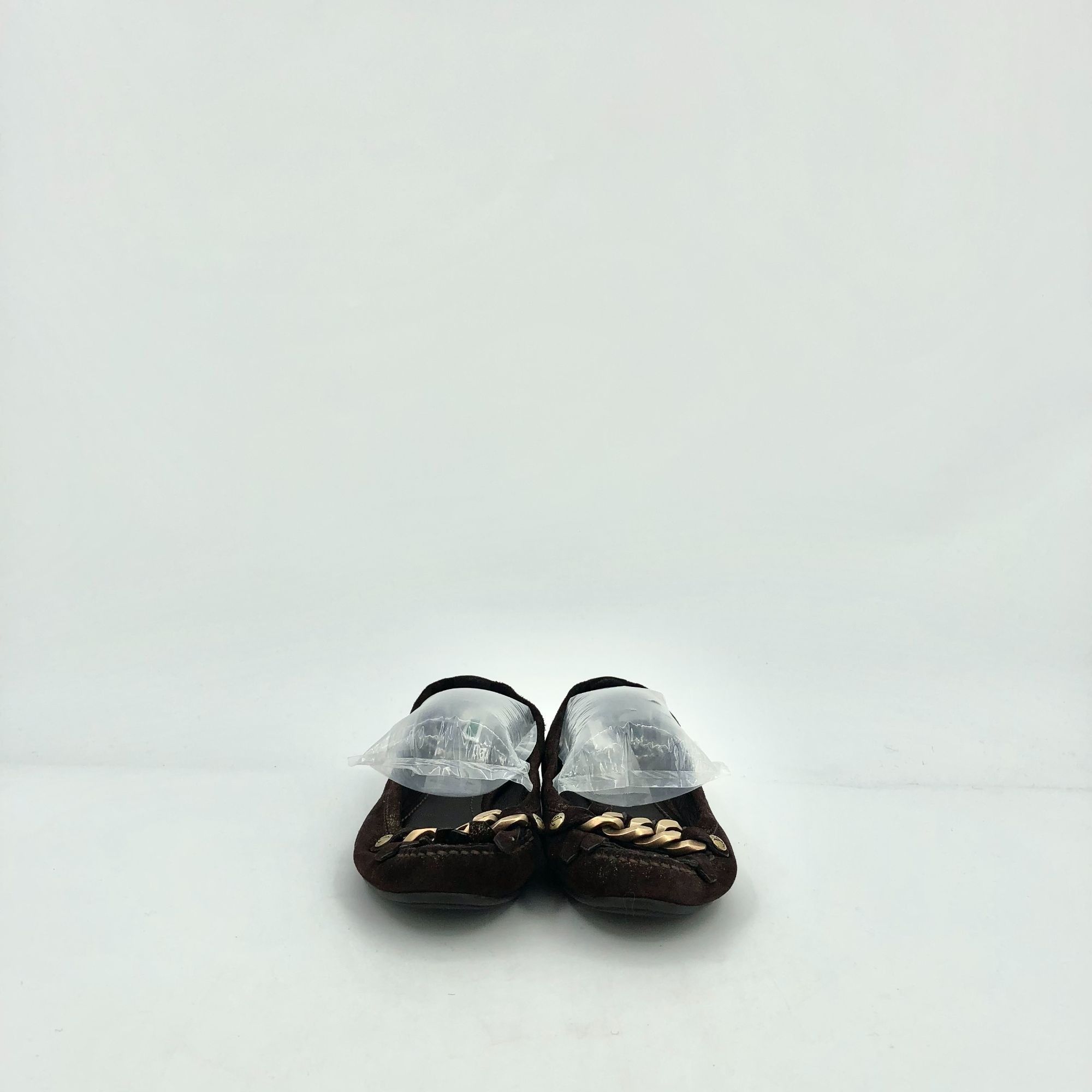 Louis Vuitton Louis Vuitton Dark Brown Suede Chain Round-Toe Casual Flats Size US 4.5 / IT 34.5 - 7 Thumbnail