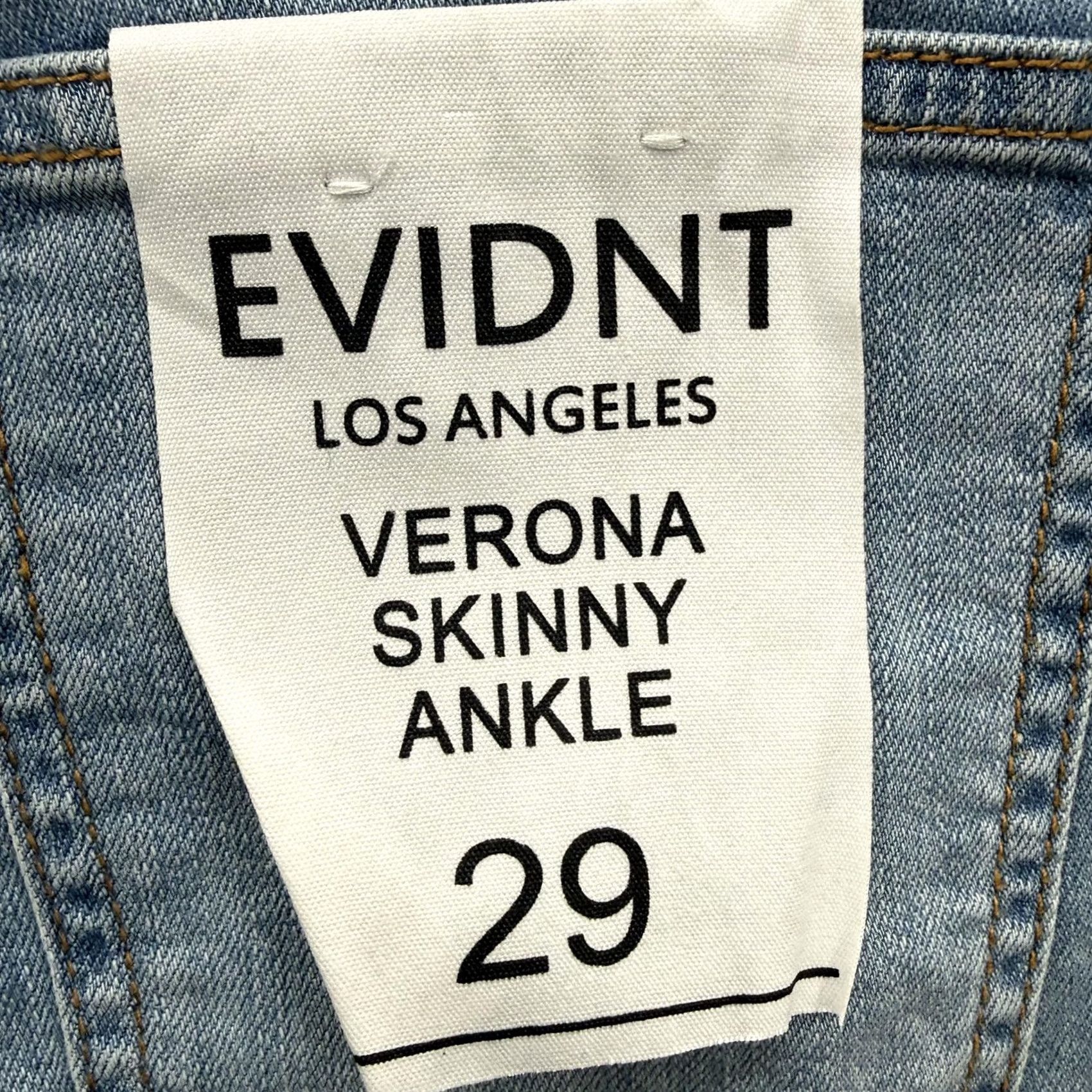 Vintage EVIDNT Jeans Womens 29 Light Wash Verona Skinny Ankle Distressed Raw Hem Denim Womans 29 Blue Skinny Distressed Ankle Hem Size 29" - 3 Thumbnail