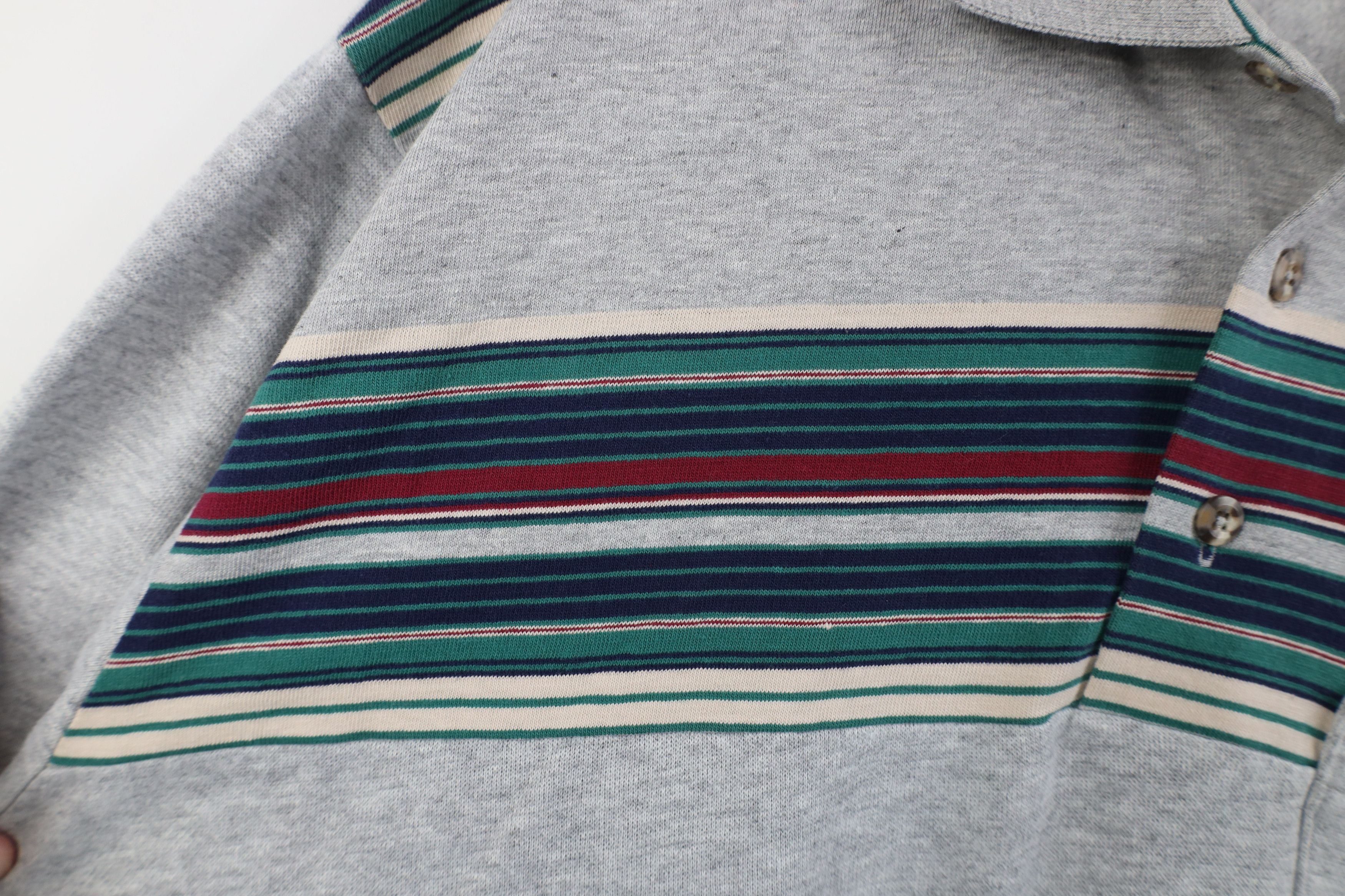 Vintage Vintage 90s Streetwear Thin Striped Collared Sweatshirt Size US XXL / EU 58 / 5 - 10 Thumbnail