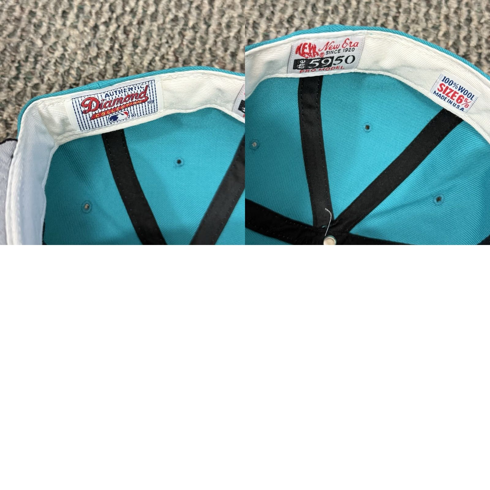 New Era VINTAGE Florida Marlins Hat 6 5/8 New Era Pro Model 90s Fitted Wool Cap MLB Blue Men Boys Mens Hats Size ONE SIZE - 8 Thumbnail