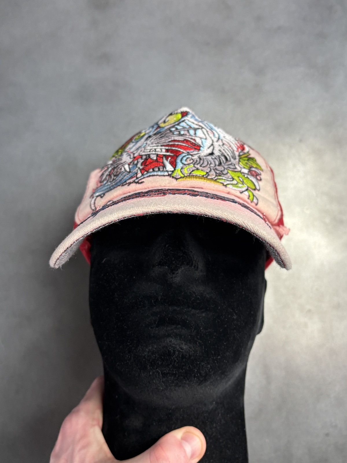 Christian Audigier × Ed Hardy × Vintage 2000s Ed Hardy Trucker Hat Vintage Christian Audigier Snapba Size ONE SIZE - 9 Thumbnail