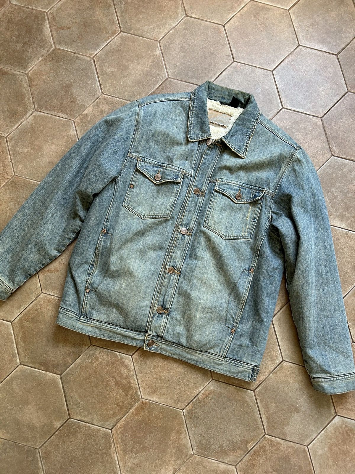 Oakley Vintage Oakley Sherpa Denim Jacket Trucker Lined Size US L / EU 52-54 / 3 - 2 Thumbnail