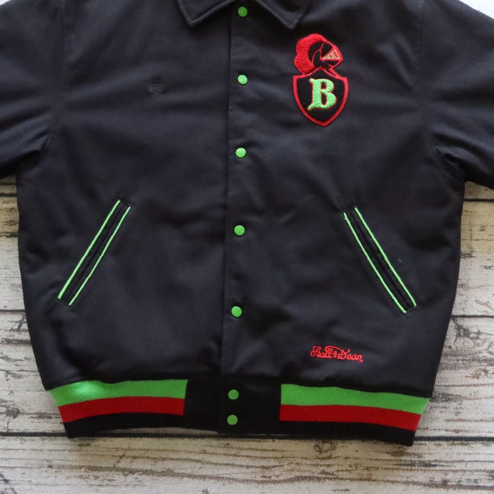 Vintage VINTAGE Stall & Dean Knights Jacket Mens XL Black Bomber Jacket Size US XL / EU 56 / 4 - 3 Thumbnail