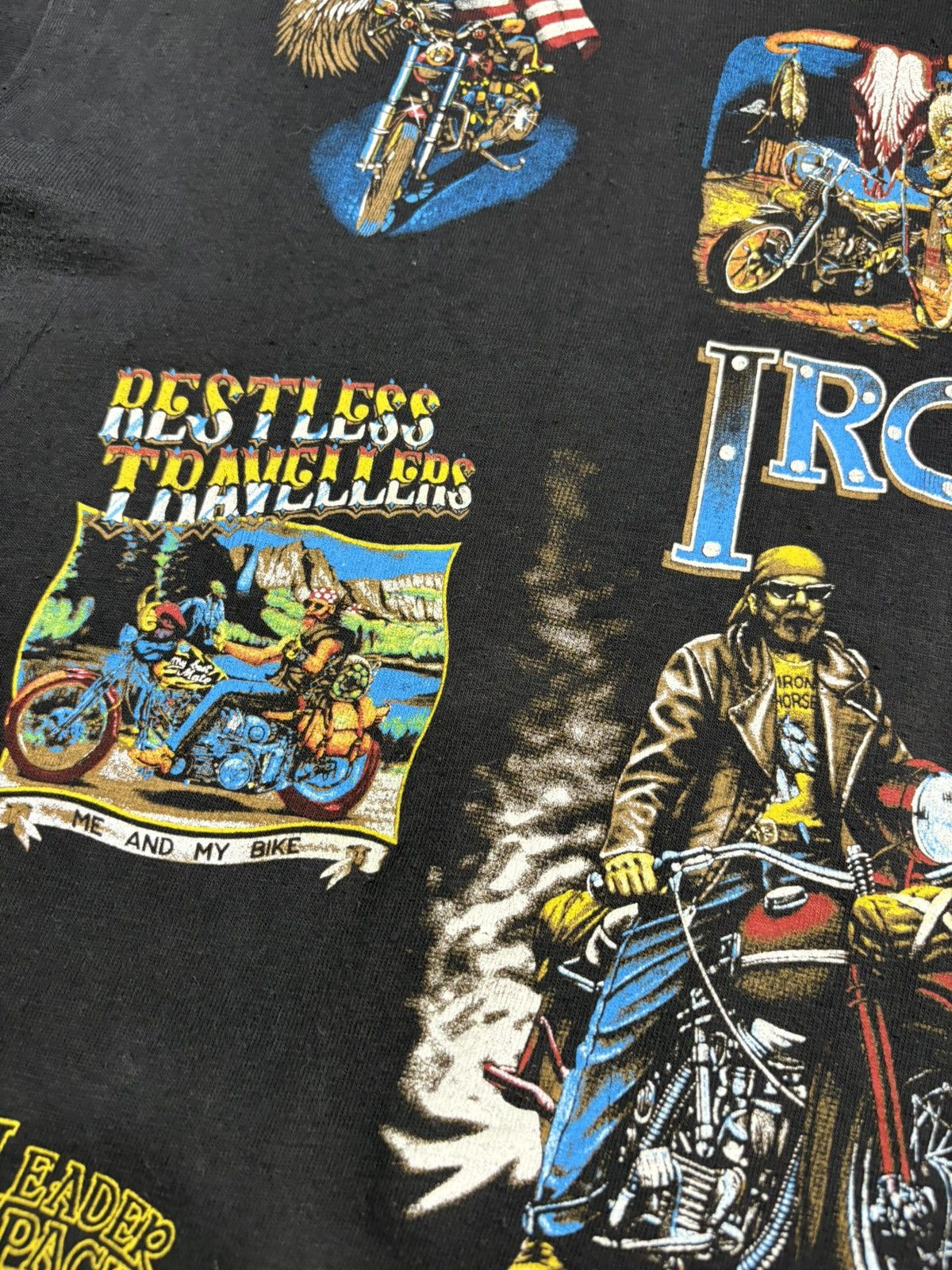 Vintage Vintage 90s Zip It Wild & Free Motorcycle 3D Horse Biker Tee Size US M / EU 48-50 / 2 - 8 Thumbnail
