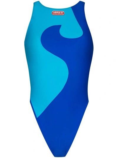 Adidas Adidas x Lotta Volkova blue one-piece swimsuit Size S Size ONE SIZE - 1 Thumbnail