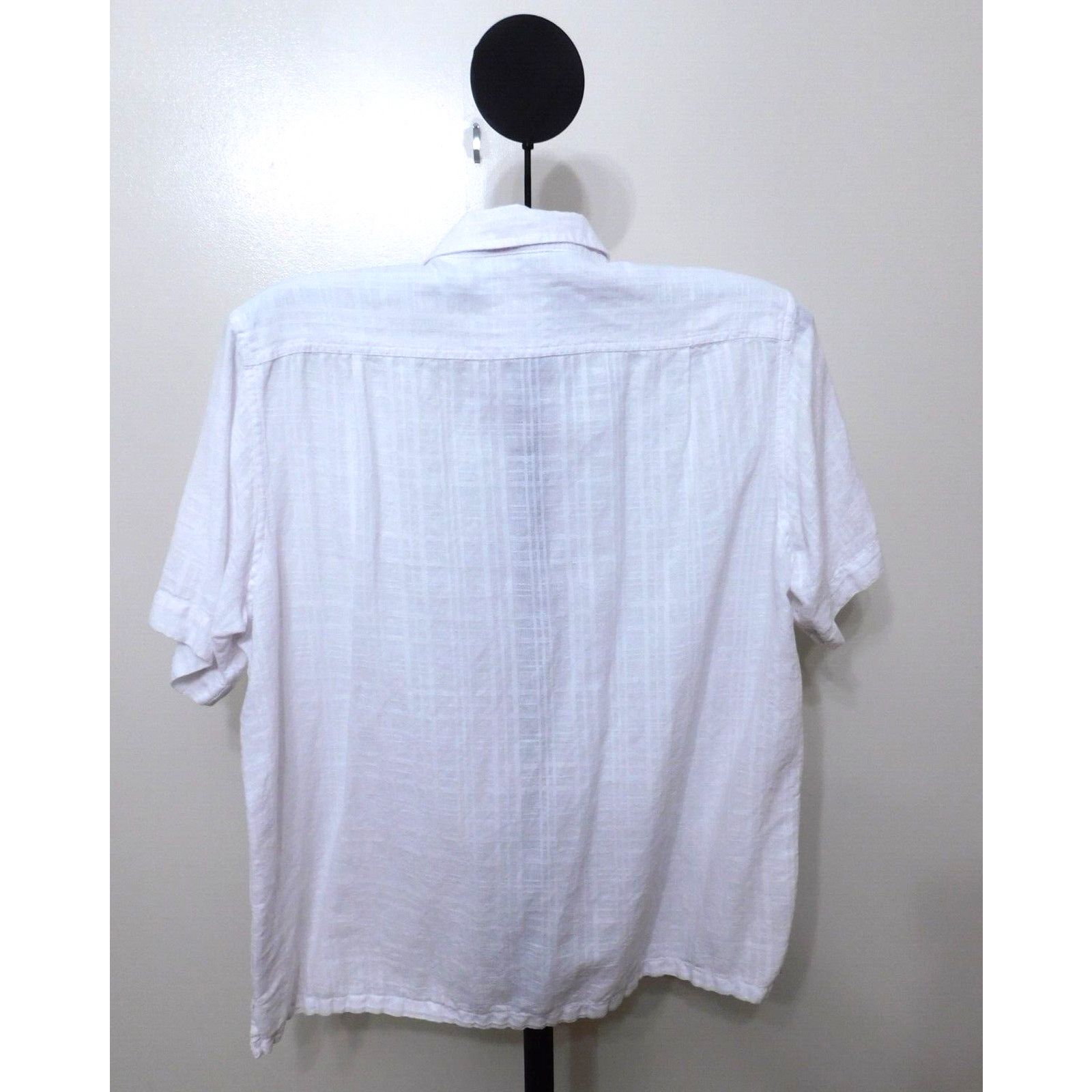 Tasso Elba Tasso Elba White Linen Blend Short Sleeve Casual Shirt - XL Size US XL / EU 56 / 4 - 2 Thumbnail