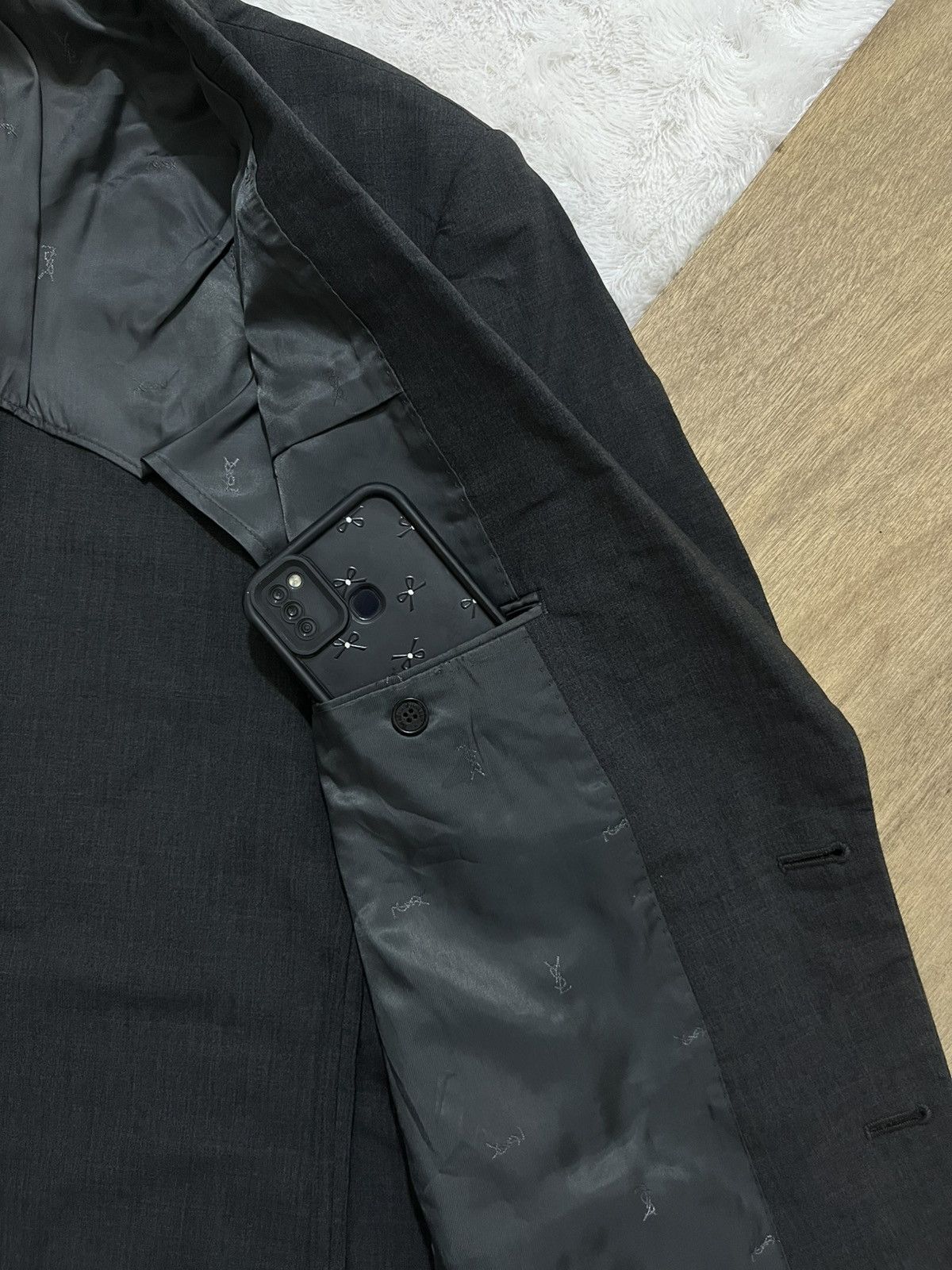 Yves Saint Laurent Vintage 90s Yves Saint Laurent Pour Homme Merino Wool Blazer Size 40R - 7 Thumbnail