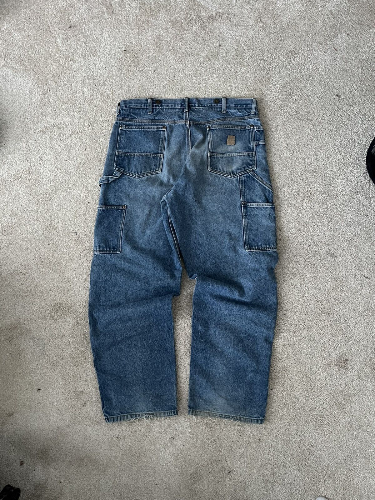 Carhartt × Vintage Vintage distressed baggy carhartt double knees jeans Size US 37 - 4 Thumbnail