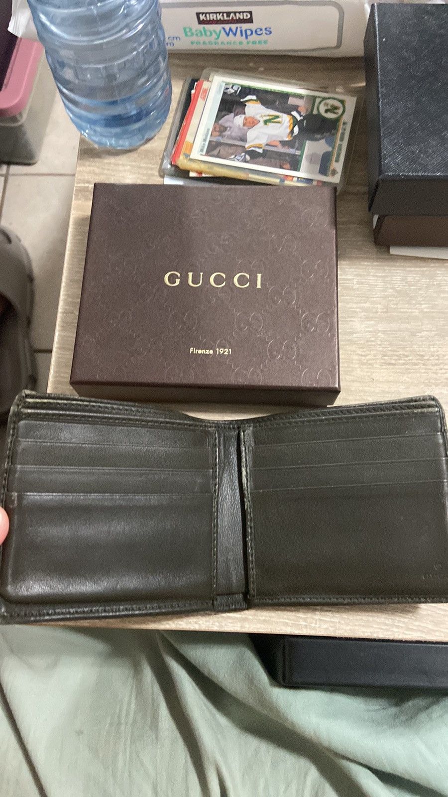 Gucci × Vintage Vintage Gucci GG Dark Green Leather Wallet Size ONE SIZE - 6 Thumbnail
