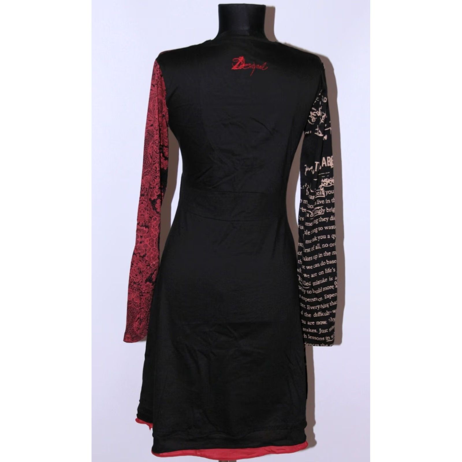 Desigual Desigual Dress Womens Red Black Multicoloured Knee Length A-Line M - 77 Size M / US 6-8 / IT 42-44 - 4 Thumbnail