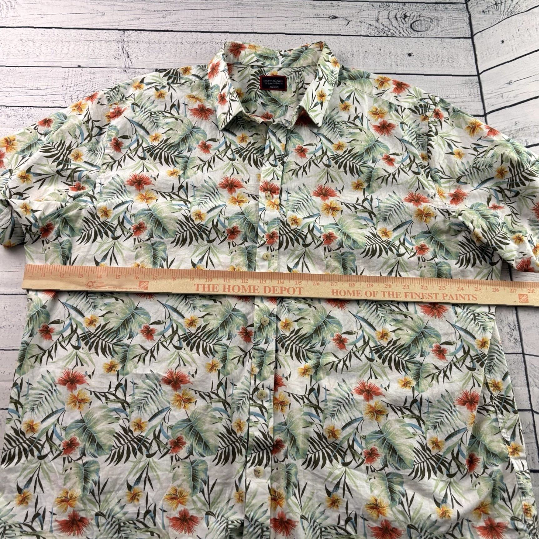 UNTUCKit UNTUCKit Bosler Short Sleeve Hawaiian Cotton Button Front Shirt Men's 3XL Size US XXL / EU 58 / 5 - 4 Thumbnail