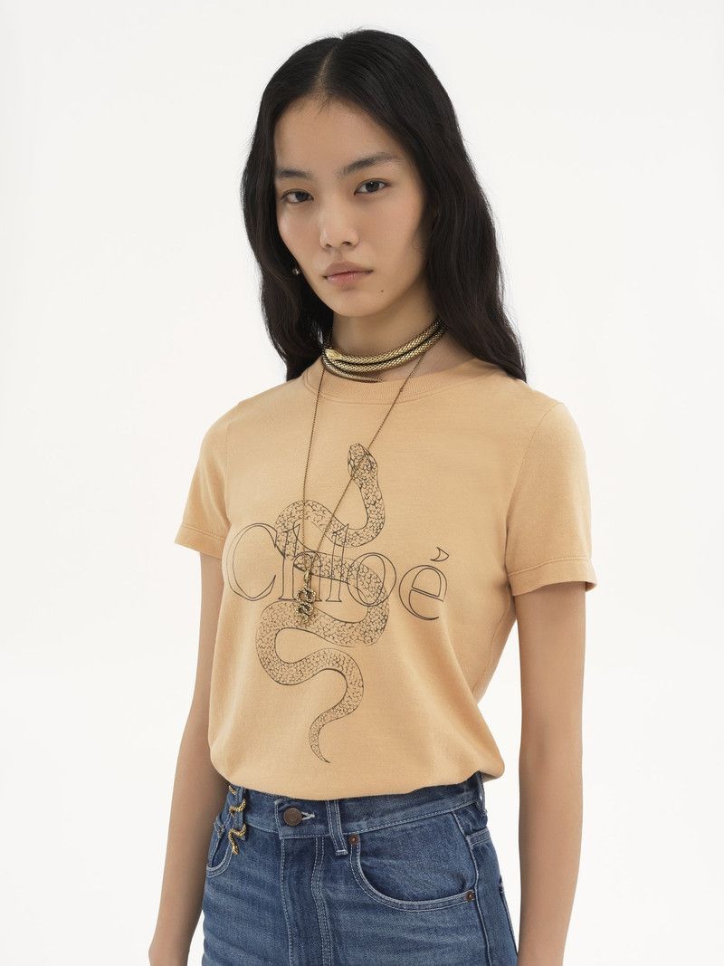 Chloe o1loc1c11125 T-Shirt in Milky Brown Size L / US 10 / IT 46 - 3 Thumbnail
