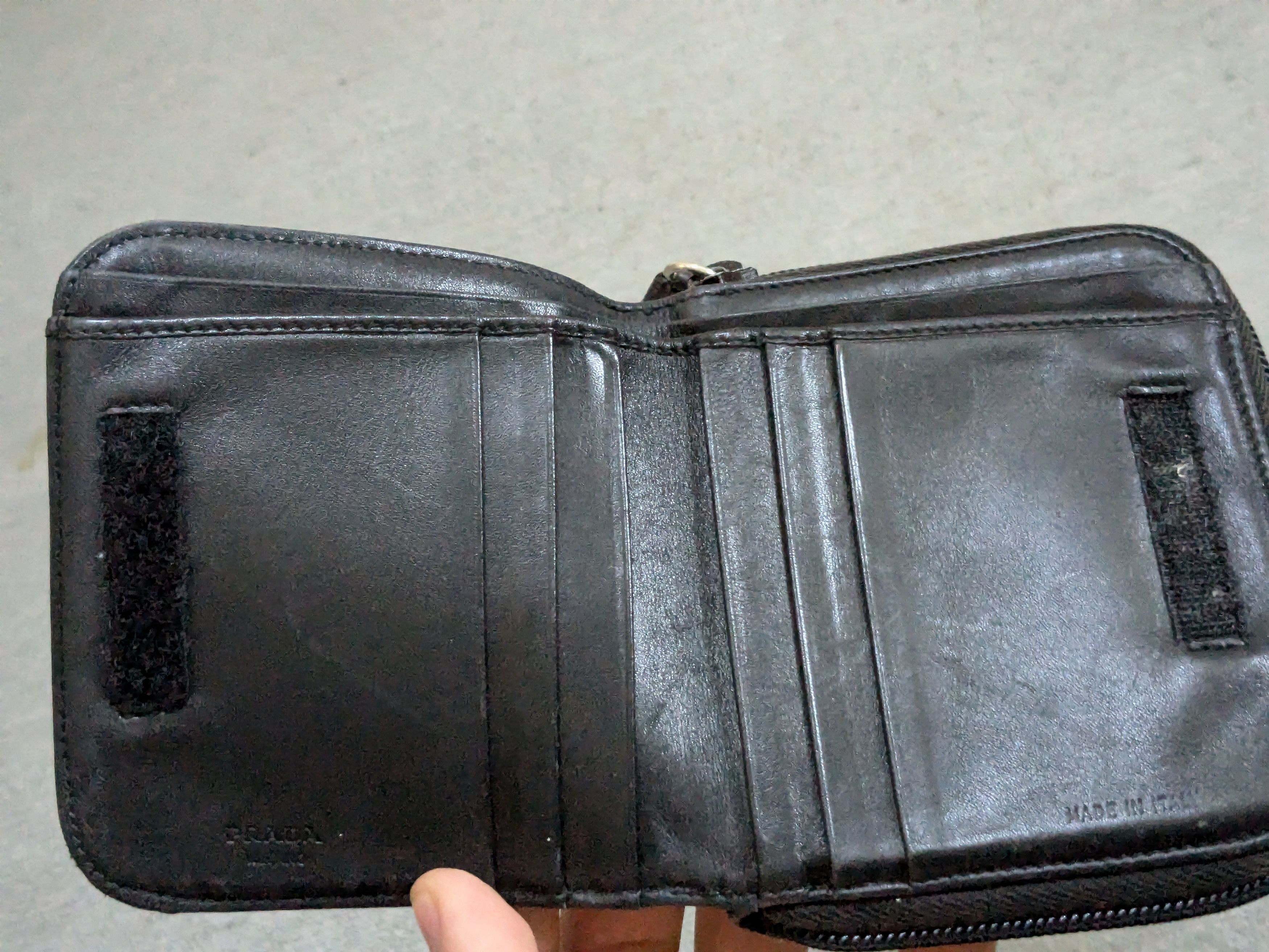 Prada Prada Wallet Black Denim Zip Around Size ONE SIZE - 12 Thumbnail