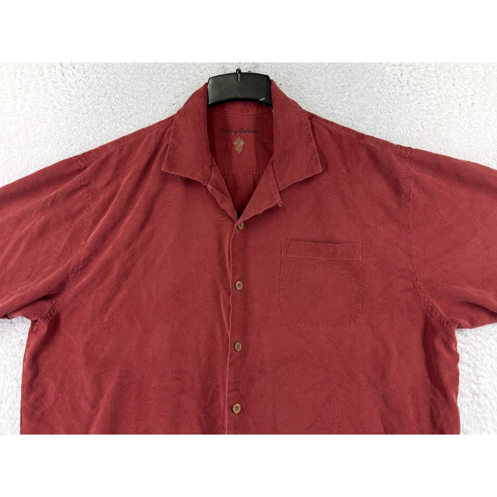 Tommy Bahama Tommy Bahama Shirt Men XL Red Silk Button-Up Hawaiian Vacation Beach Aloha Resort 100% Silk Button Up XLX Relaxed Short Sleeve Men’s Size US XL / EU 56 / 4 - 4 Thumbnail