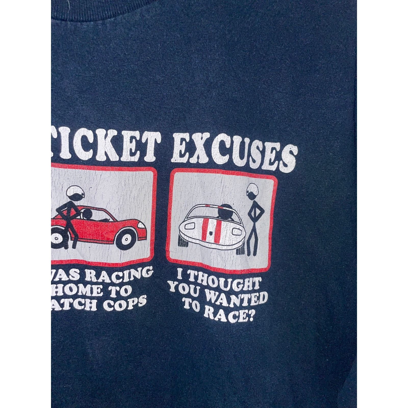 Vintage Y2K Funny Police Shirt Speeding Ticket Excuses Humor Tee XL Size US XL / EU 56 / 4 - 4 Thumbnail