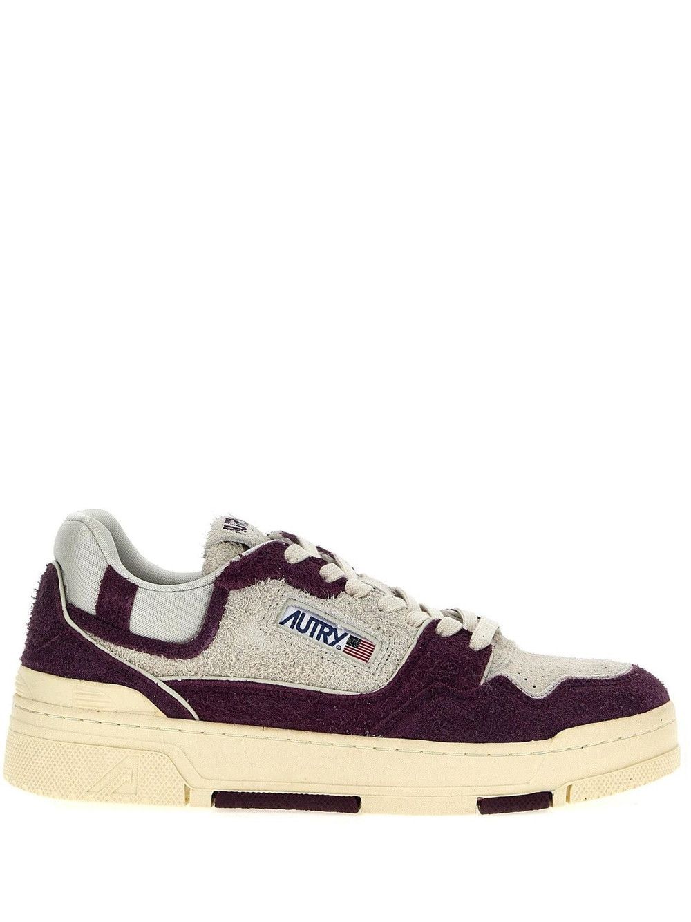 o1s22i1n0125 Suede Low-Top Sneakers in Beige Purple