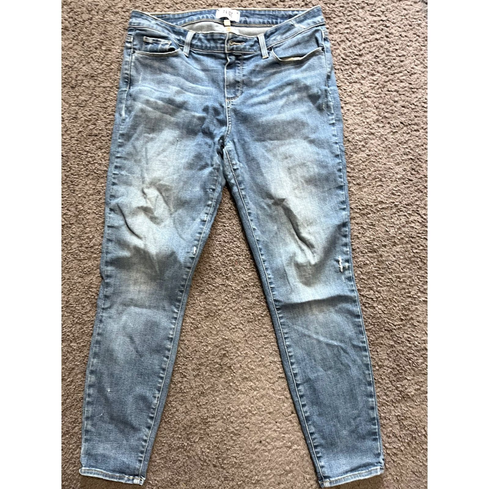 Paige PAIGE Verdugo Crop Jeans Women 31x27 Dark Wash Denim Cotton Blend Blue Cropped Low Rise Skinny Regular Size 31 Womens Jeans Size 24" / US 00 / IT 34 - 4 Thumbnail