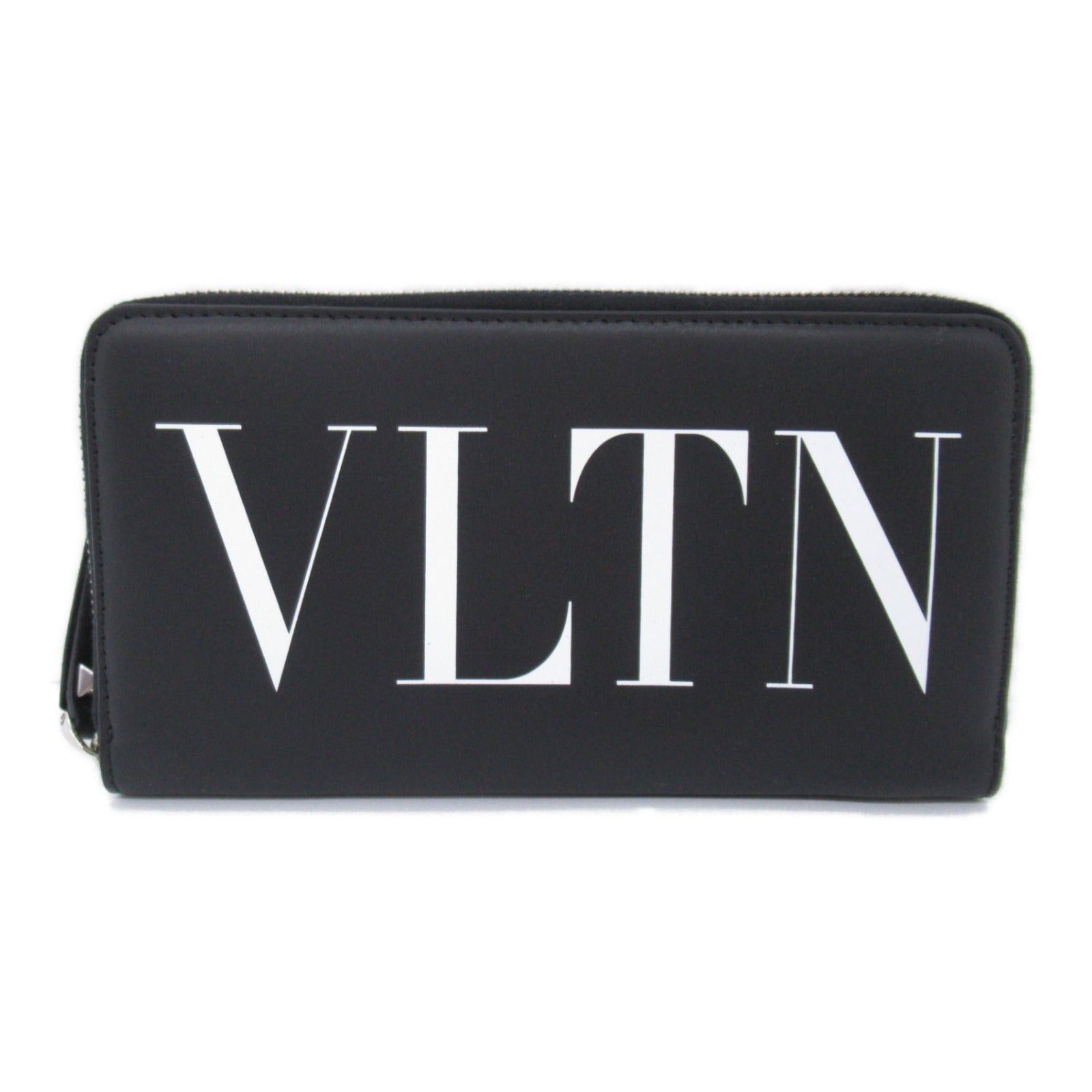 Valentino Valentino Round Long Wallet Zipper Leather Black White Size ONE SIZE - 1 Thumbnail