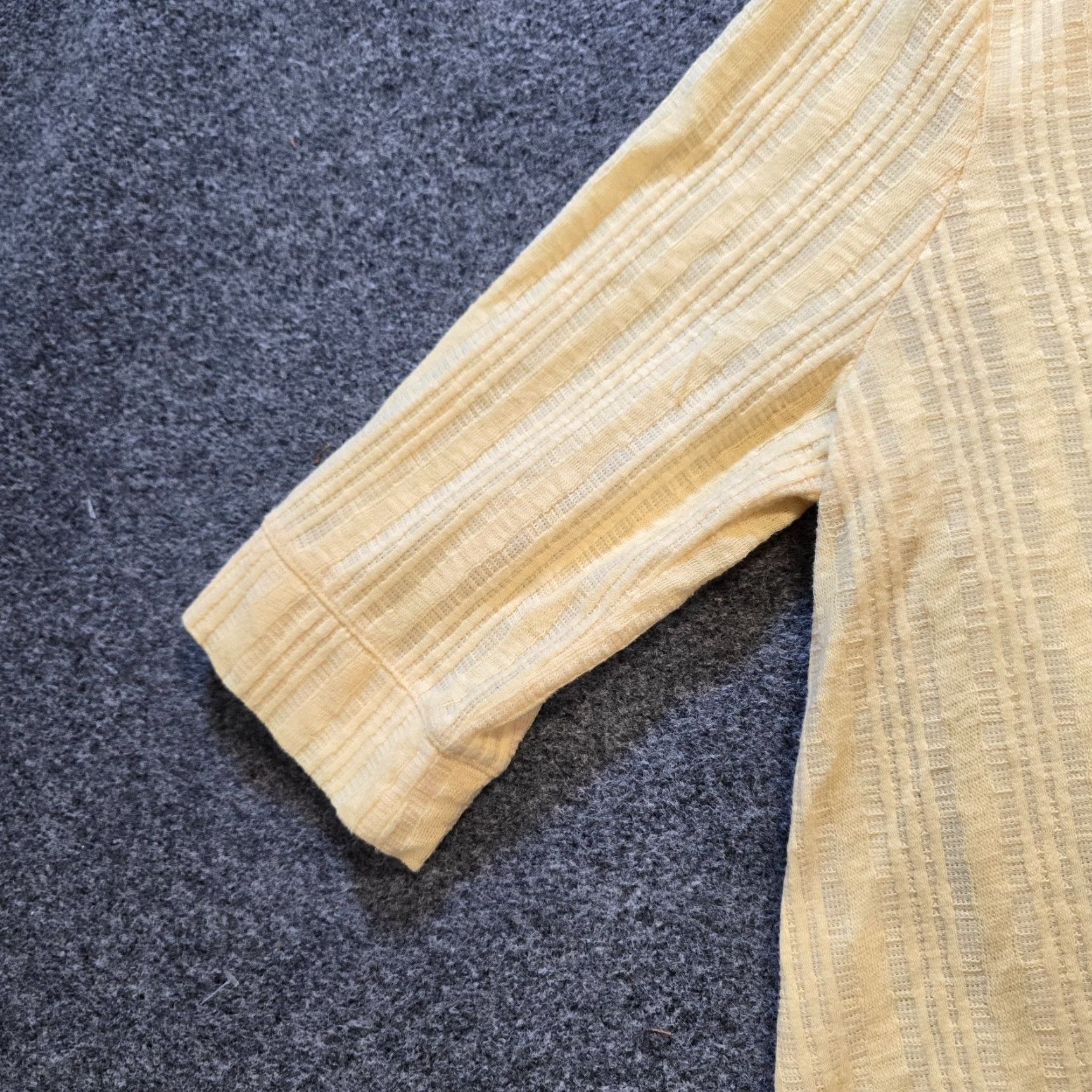 Soft Surroundings Soft Surroundings Top Womens XL Petite Yellow Ribbed Button Stretch Casual Blouse V-Neck 3/4 Sleeve Size XL / US 12-14 / IT 48-50 - 3 Thumbnail