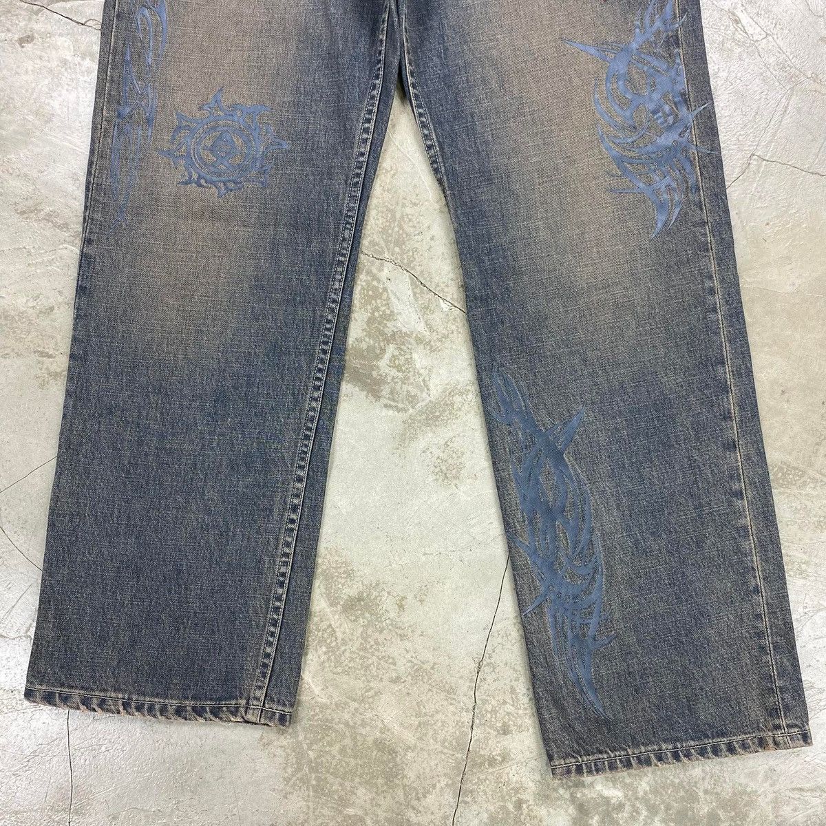 Armani Exchange Tattoo Print Denim Pants Size US 32 / EU 48 - 4 Thumbnail