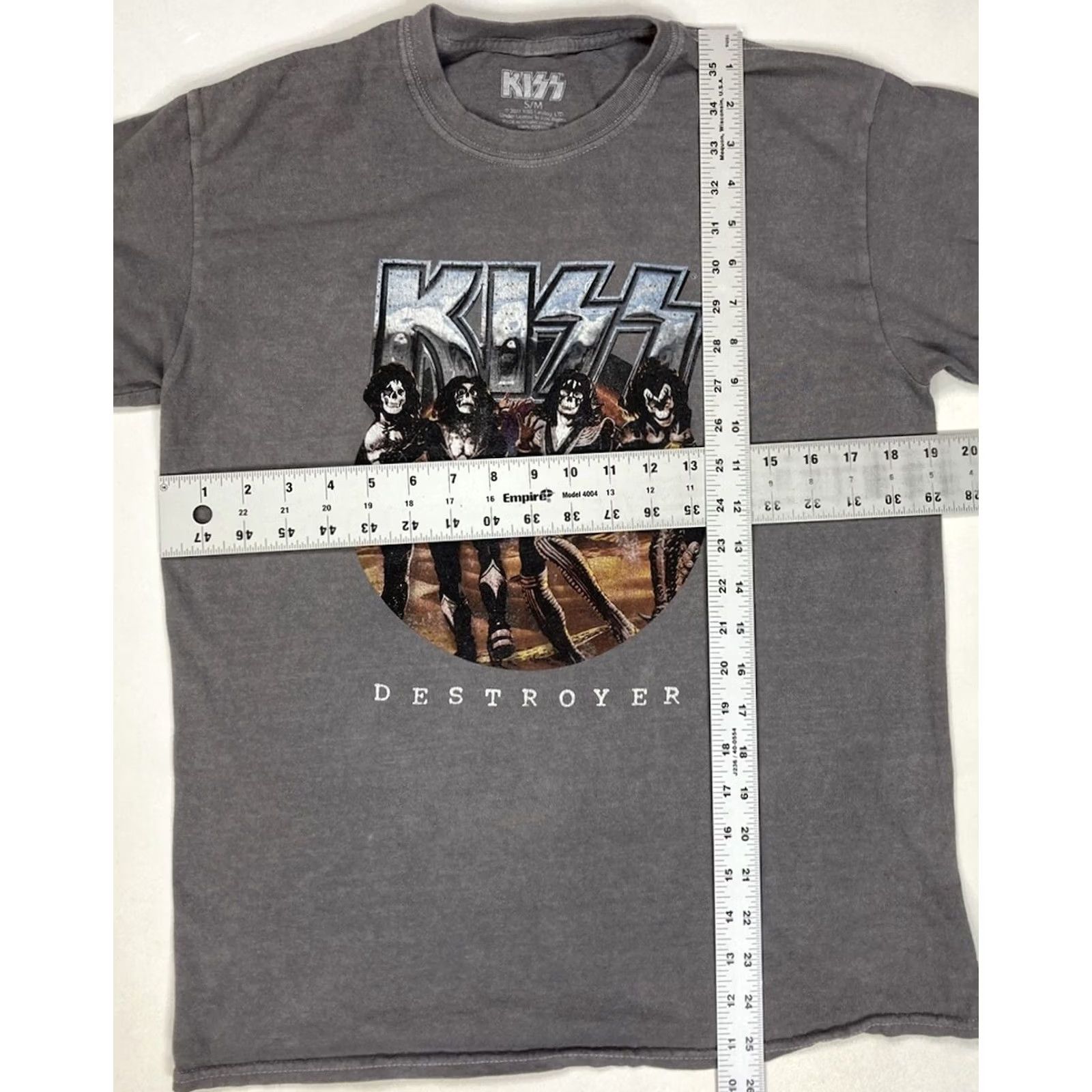 Vintage Kiss T-Shirt Women Medium Gray Short Sleeve Crew Neck Cotton Retro Music Casual Size M / US 6-8 / IT 42-44 - 6 Thumbnail