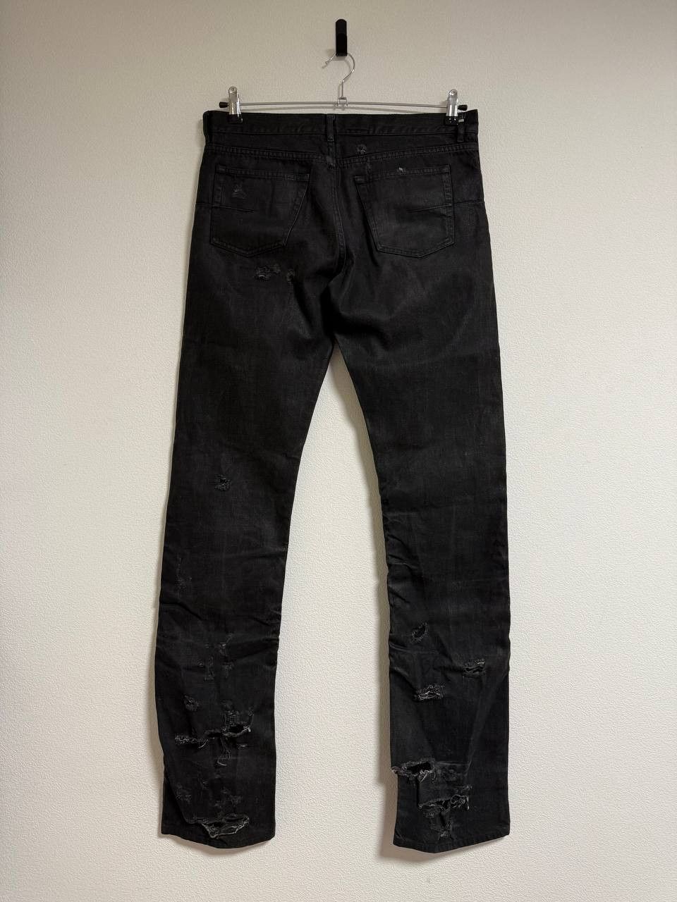 Dior SS04 HEDI WAXED STRIP JEANS Size US 33 - 2 Thumbnail