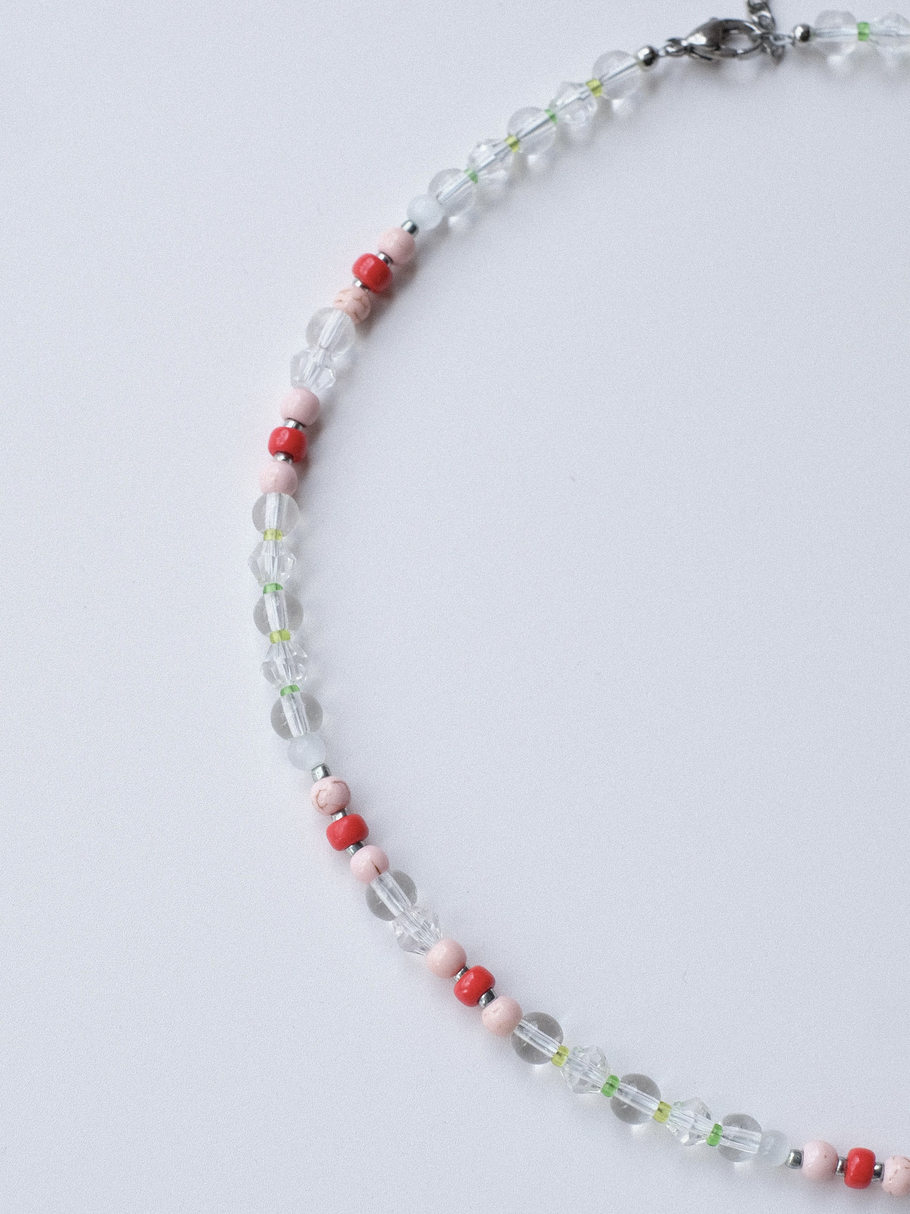 Handmade × Japanese Brand Cute Crystal Glass Beads Handmade Beaded Necklace 16.1in Size ONE SIZE - 9 Thumbnail