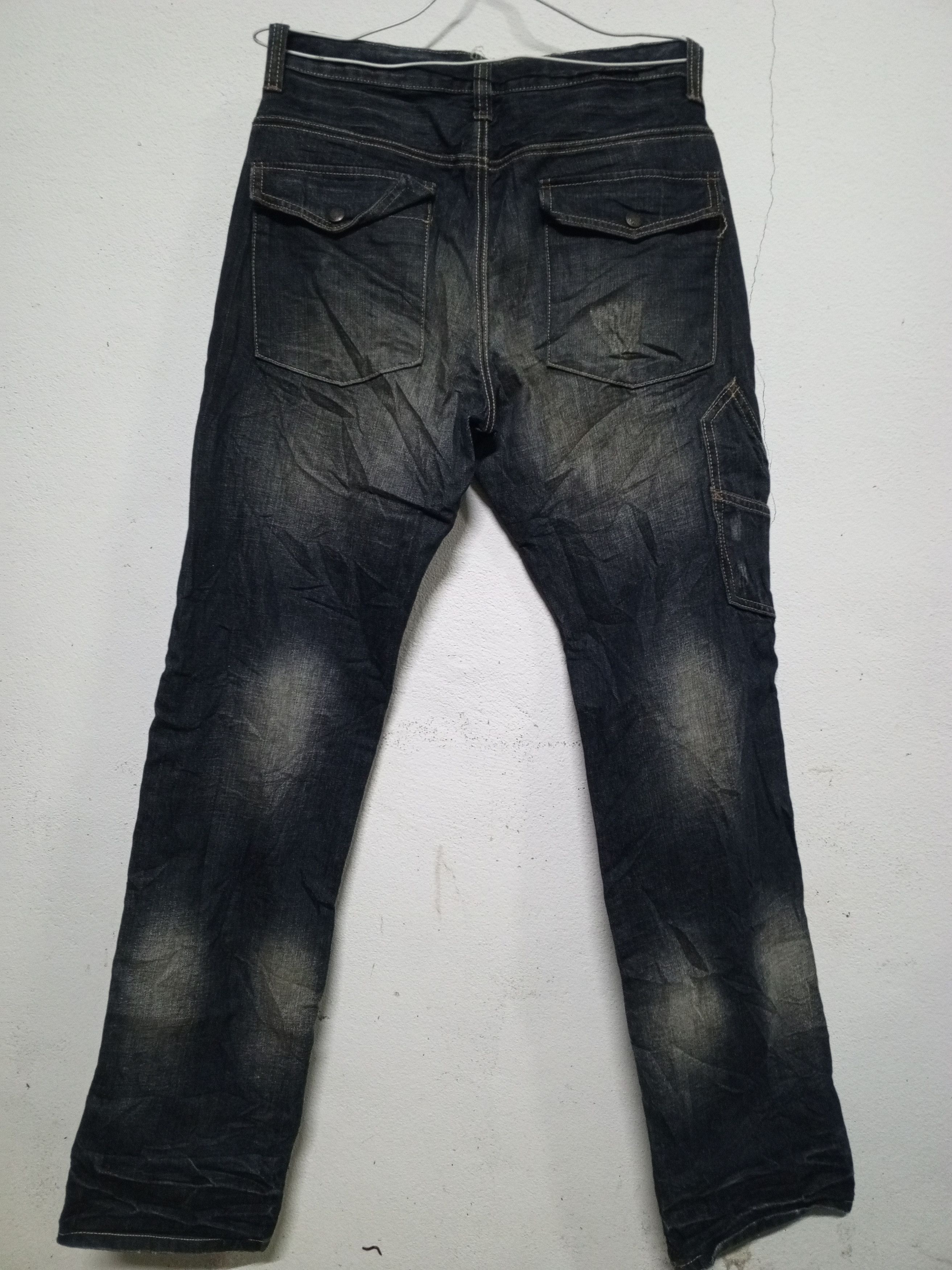 Japanese Brand 🔥Japan Free Gate Distressed Denim Double Knee Bush Pant🔥 Size US 26 / EU 42 - 6 Thumbnail
