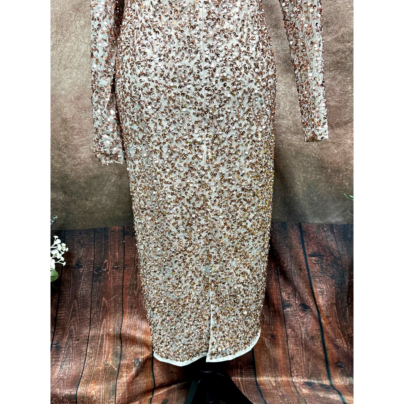 Other Mac Duggal Sequin Off the Shoulder Midi Dress Copper size 12 Size XL / US 12-14 / IT 48-50 - 12 Thumbnail