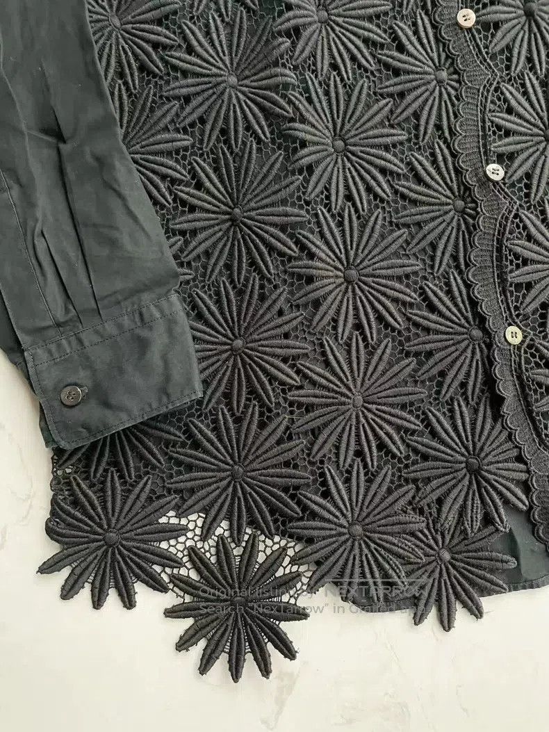 Comme des Garcons Comme Des Garcons Floral Embroidered Openwork Shirt Size L / US 10 / IT 46 - 4 Thumbnail