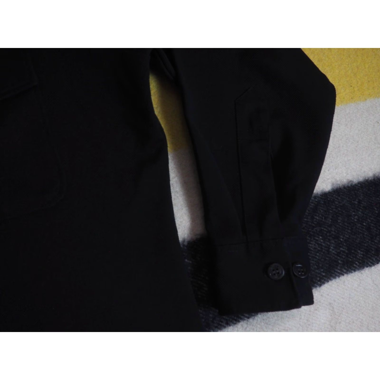 Vintage VTG 70s Davis USN Black Poly Sailor Hippy Military Button Shirt Mens L Size US L / EU 52-54 / 3 - 7 Thumbnail