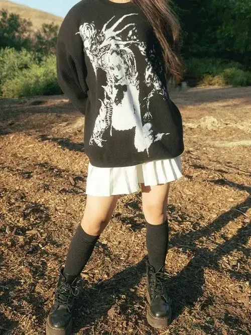 Japanese Brand × Vintage Y2K Vintage Anime Knitted Gothic Design Sweater Size XL / US 12-14 / IT 48-50 - 2 Thumbnail