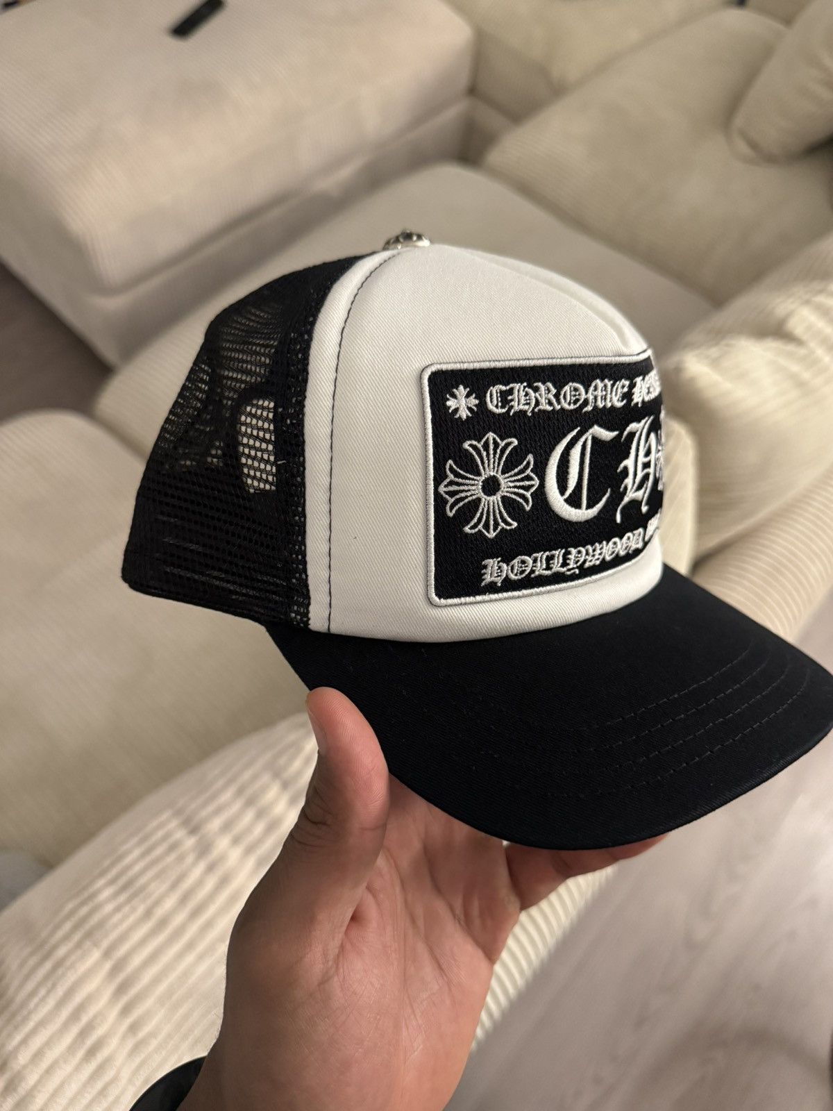 Chrome Hearts Chrome Hearts 'CH HOLLYWOOD USA' Logo Mesh Trucker Cap Size ONE SIZE - 6 Thumbnail